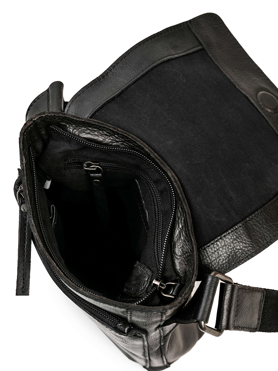 Сумка через плечо Dr.Koffer из натуральной кожи черная