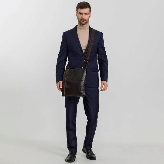 Сумка через плечо Dr.Koffer из натуральной кожи коричневая