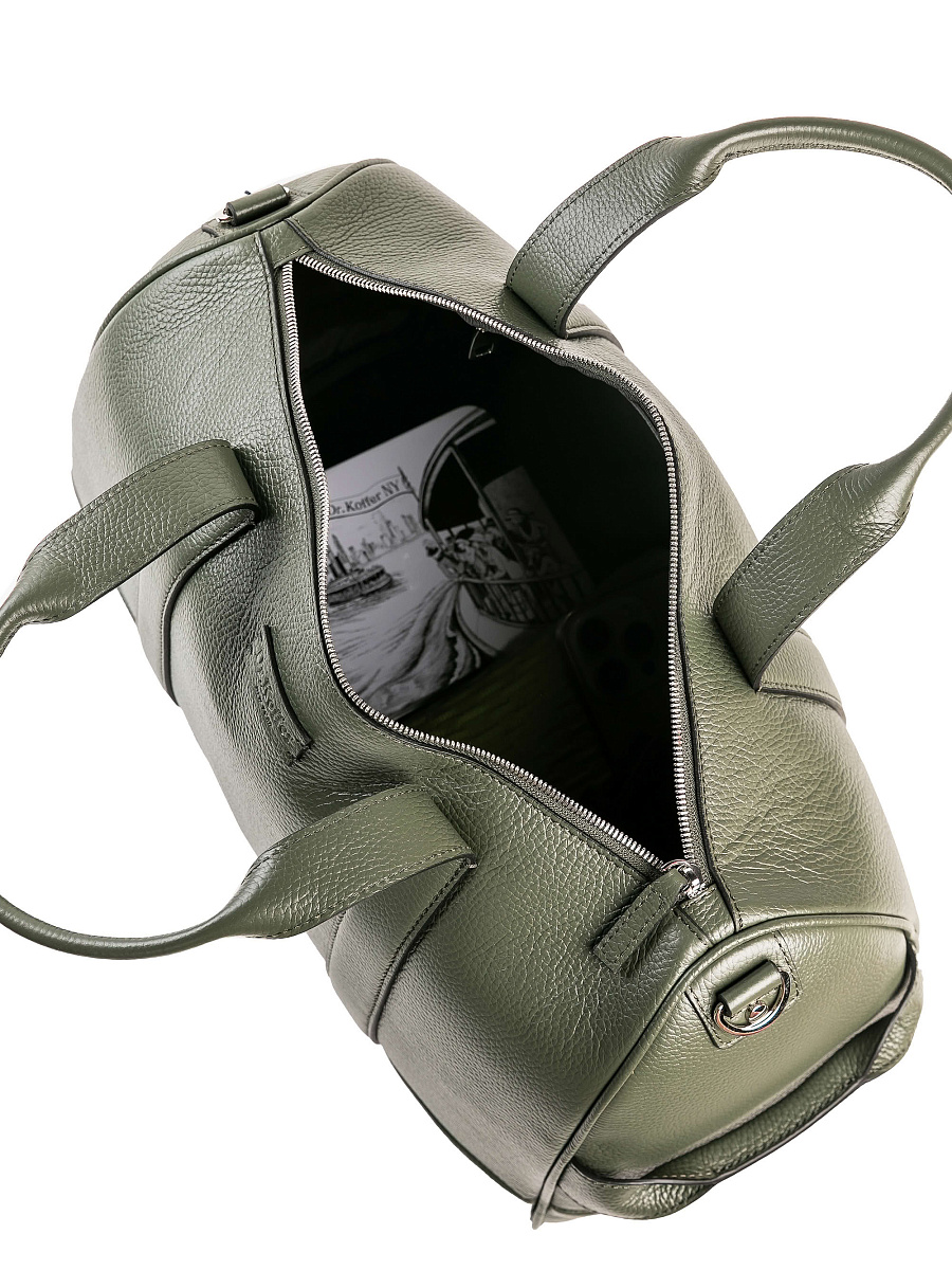 Дорожная сумка Dr. Koffer из натуральной кожи зеленая