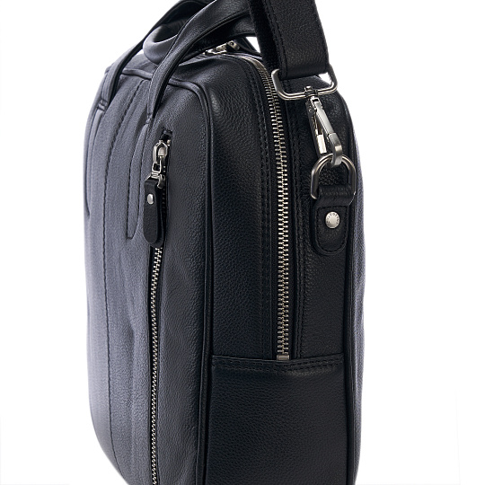 Деловая сумка Dr.Koffer из натуральной кожи черная