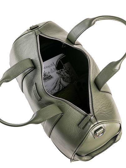 Дорожная сумка Dr. Koffer из натуральной кожи зеленая