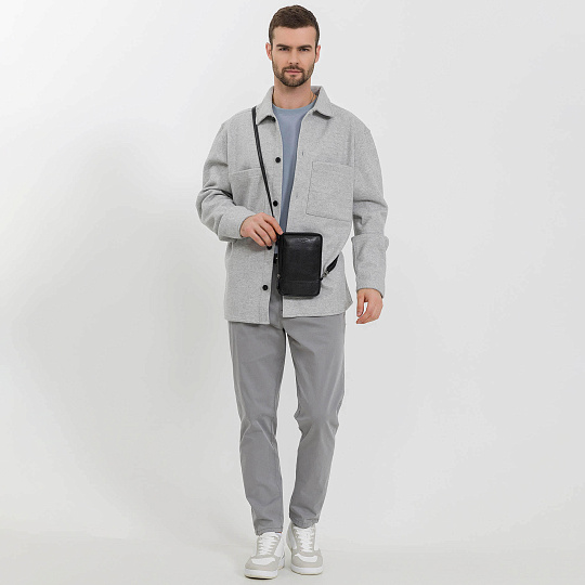 Сумка через плечо Dr.Koffer из натуральной кожи черная