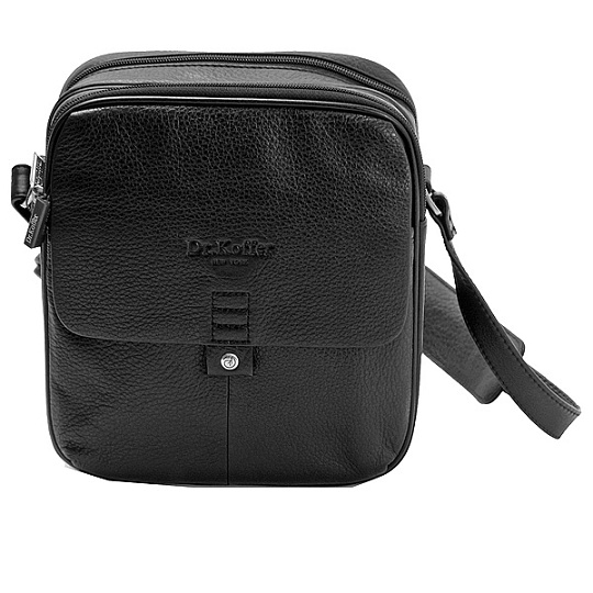Сумка через плечо Dr.Koffer из натуральной кожи черная
