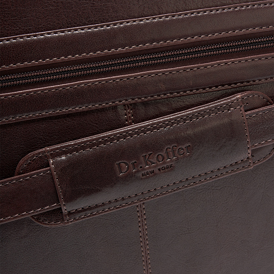 Портфель Dr.Koffer из натуральной кожи темно-коричневый