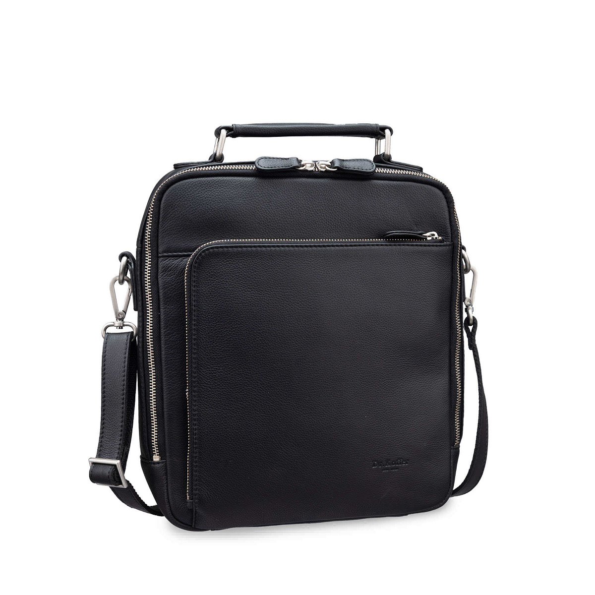 Сумка через плечо Dr.Koffer из натуральной кожи черная