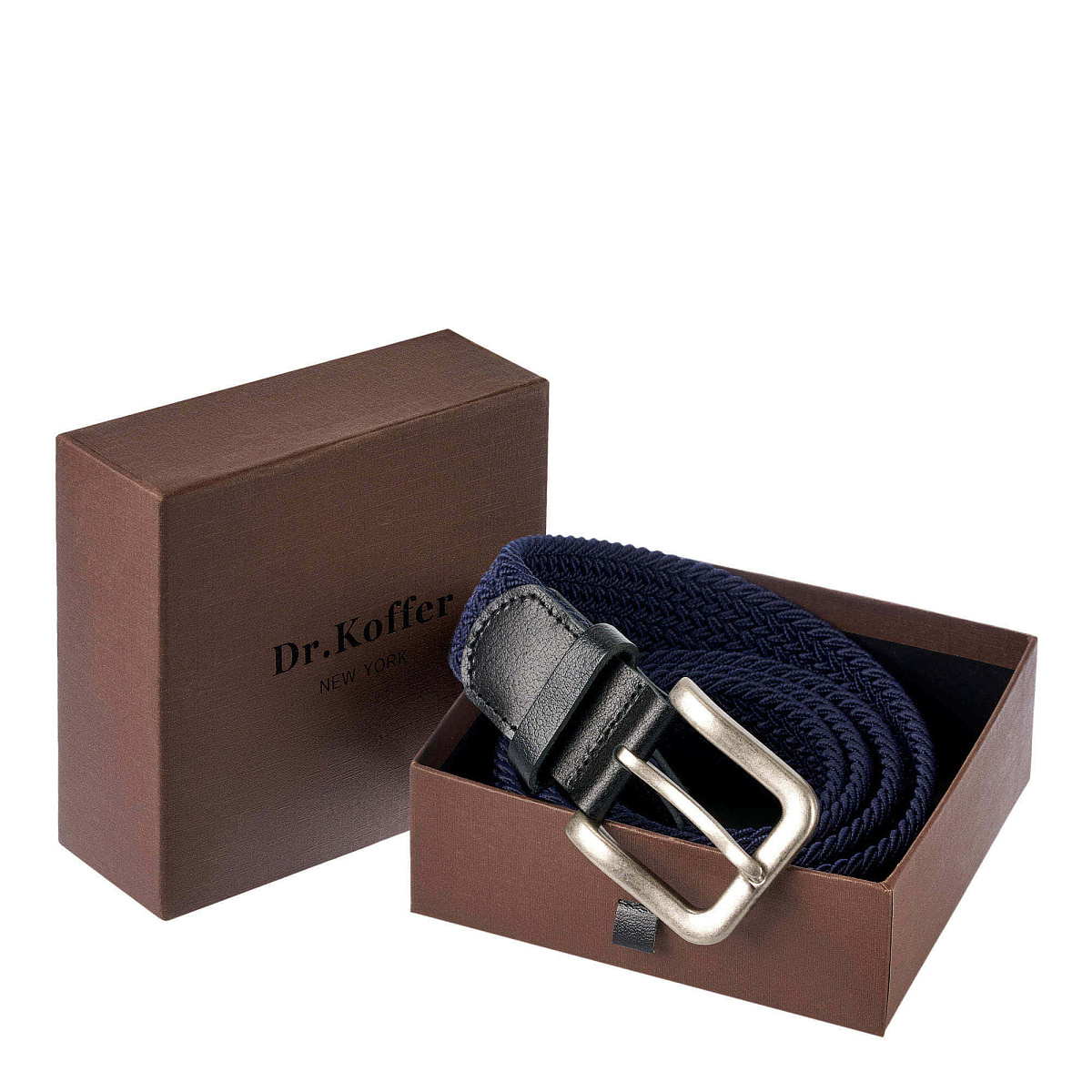 Ремень Dr.Koffer из натуральной кожи и текстиля синий