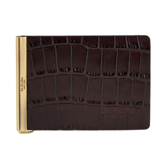 Зажим для денег Dr.Koffer из натуральной кожи коричневый