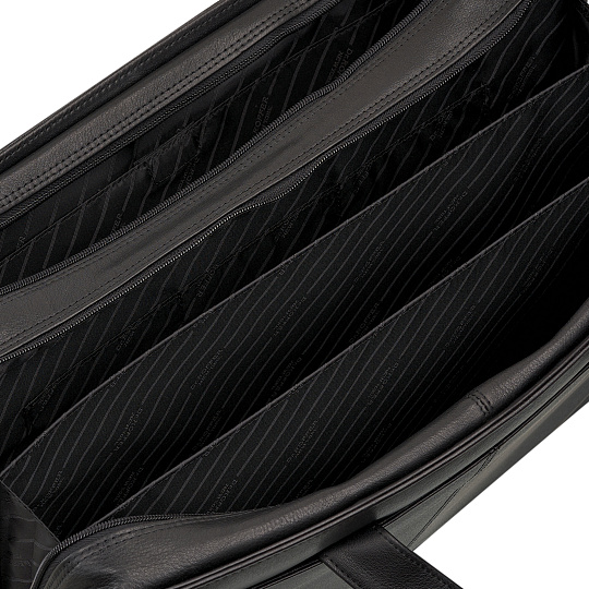 Деловая сумка Dr.Koffer из натуральной кожи черная