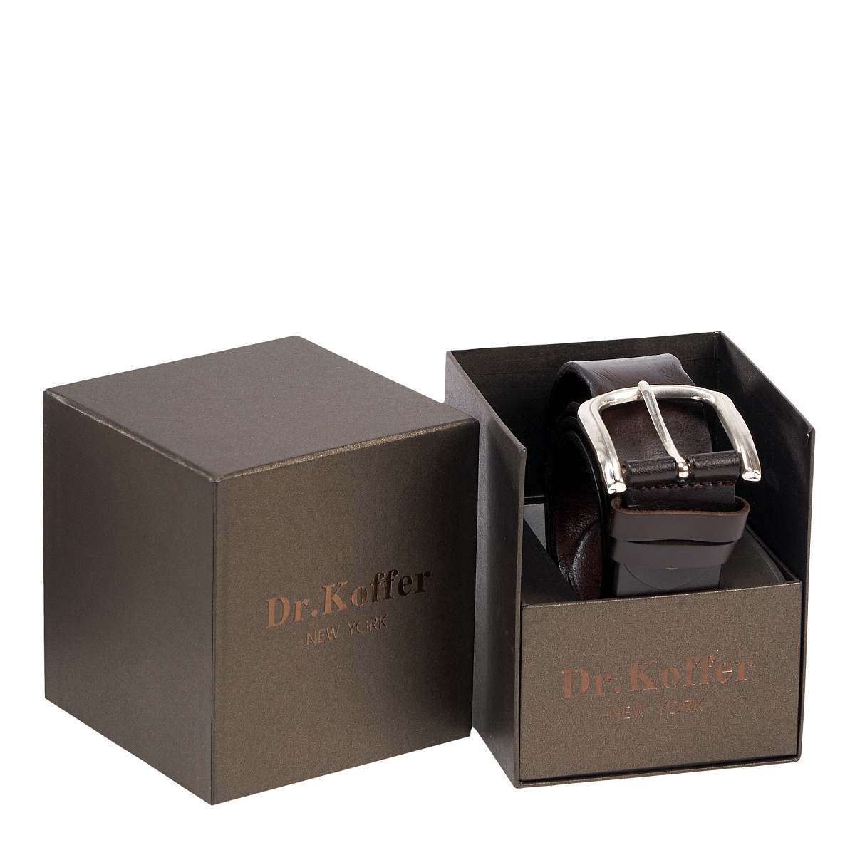 Ремень Dr. Koffer из натуральной кожи коричневый