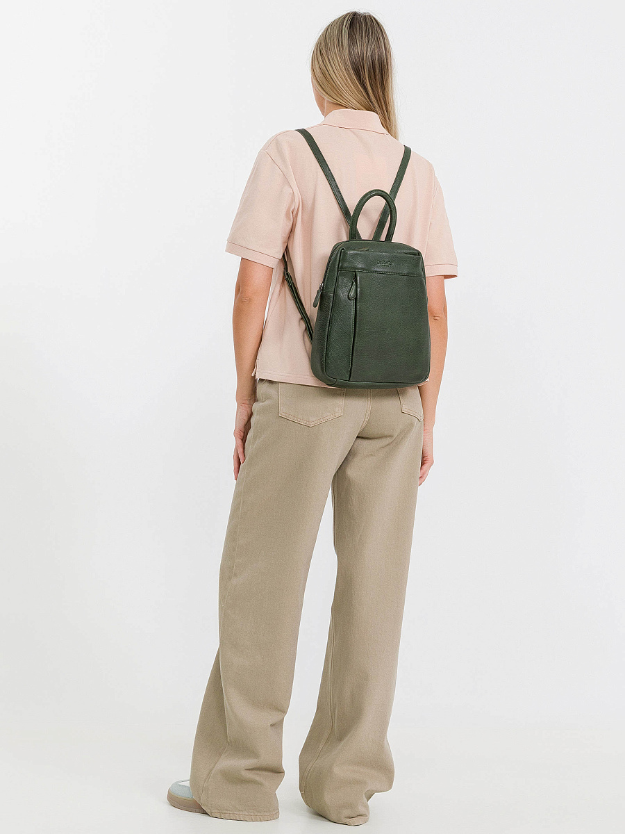 Рюкзак Dr.Koffer из натуральной кожи зеленый