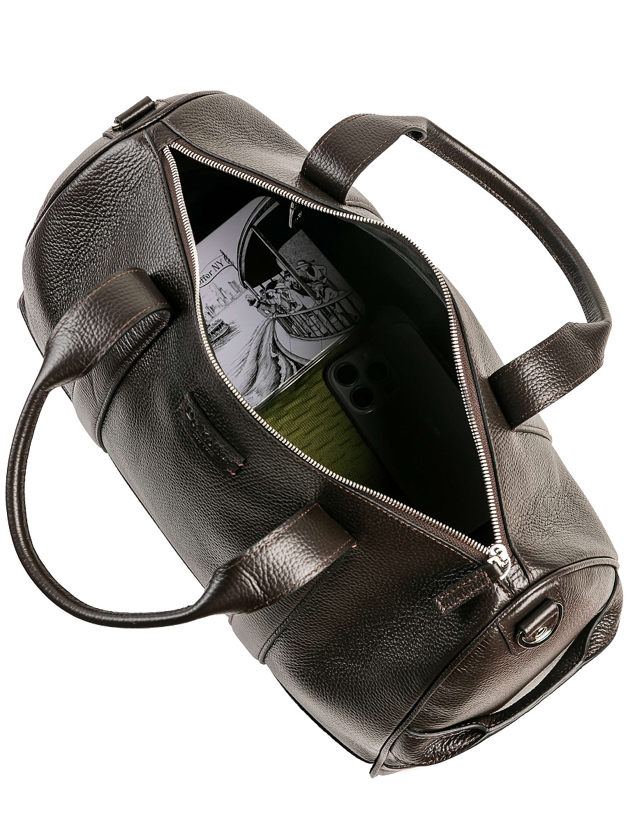 Дорожная сумка Dr. Koffer из натуральной кожи коричневая