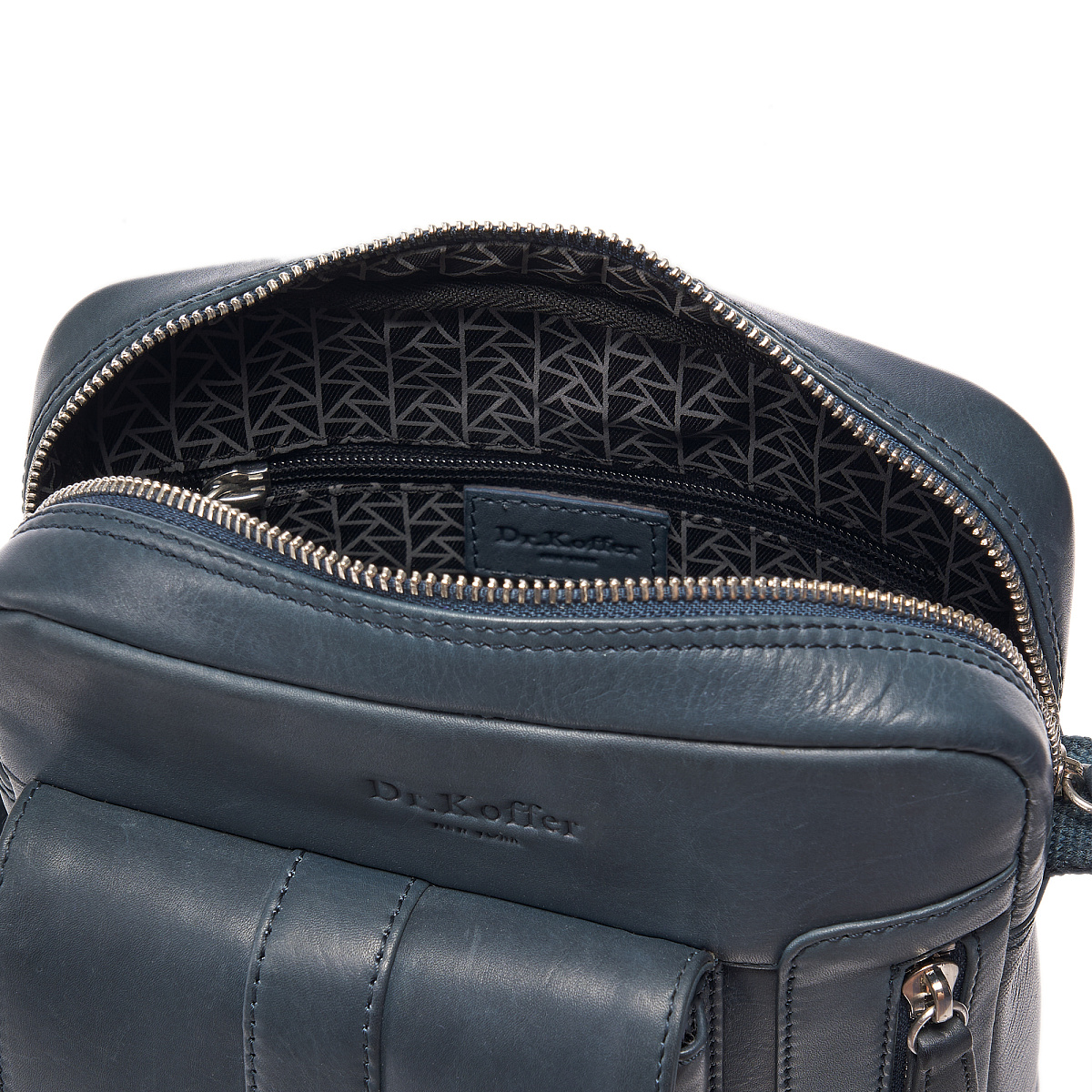 Сумка через плечо Dr.Koffer из натуральной кожи синяя