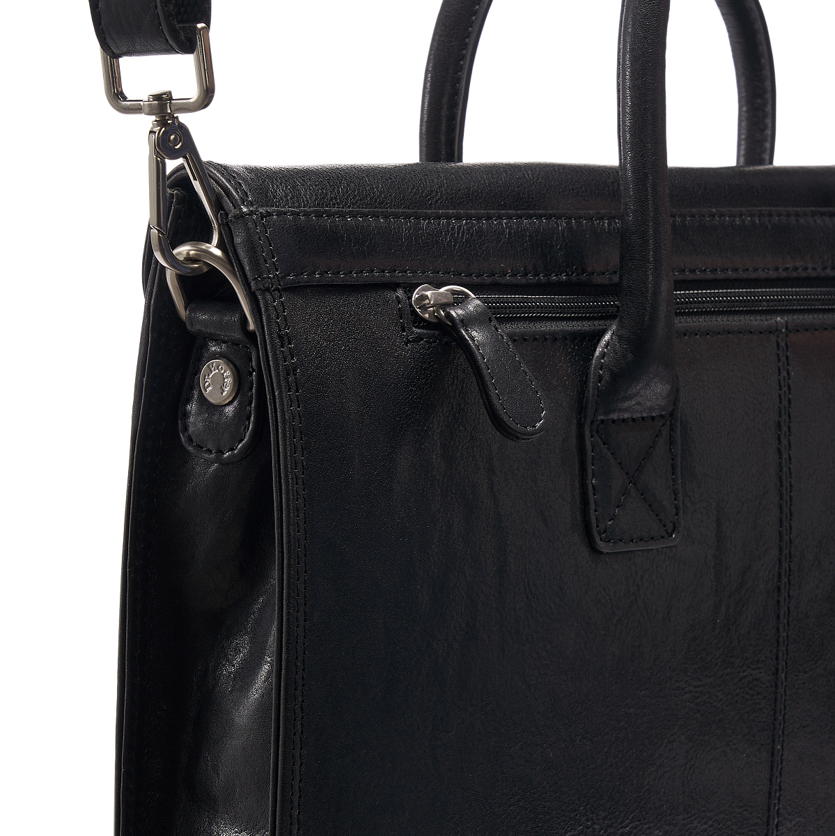 Деловая сумка Dr.Koffer из натуральной кожи черная