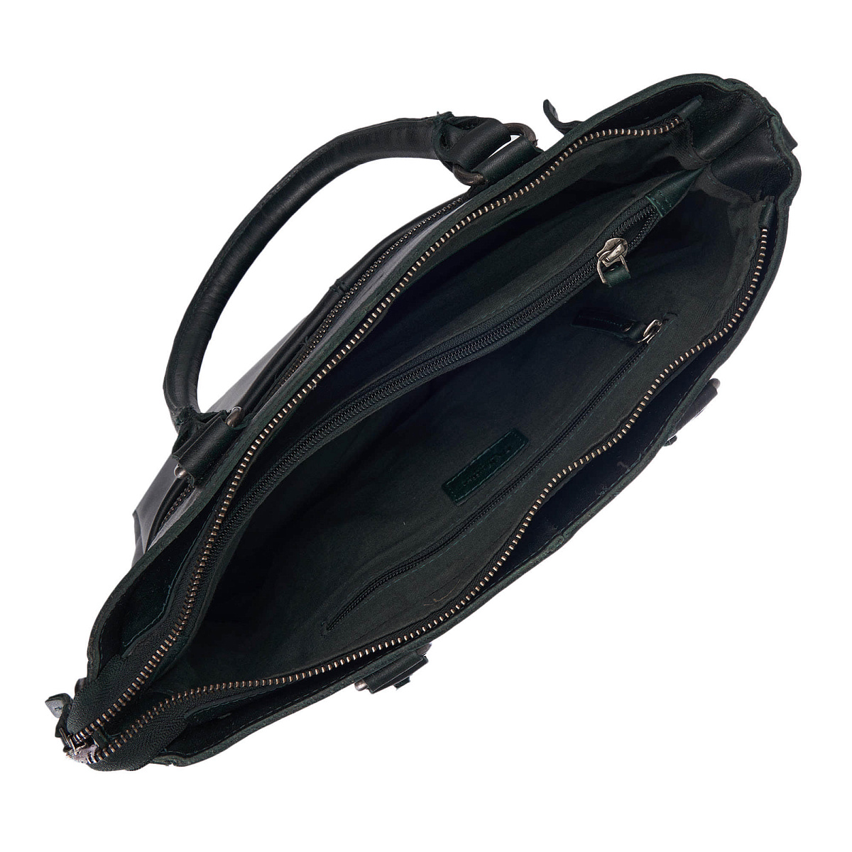 Деловая сумка Dr.Koffer из натуральной кожи зеленая