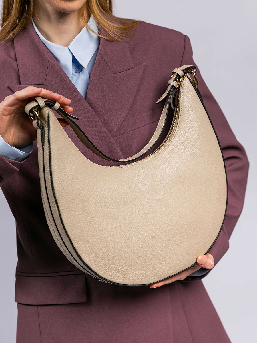 Женская сумка Dr. Koffer из натуральной кожи бежевая