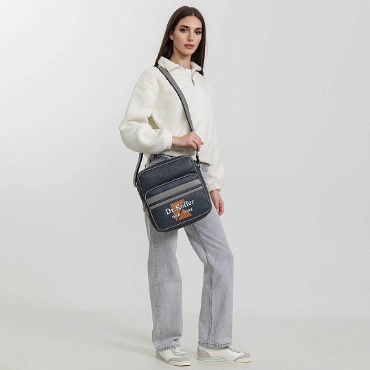 Сумка через плечо Dr.Koffer из натуральной кожи синяя