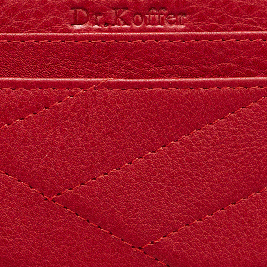 Кредитница Dr.Koffer из натуральной кожи красная