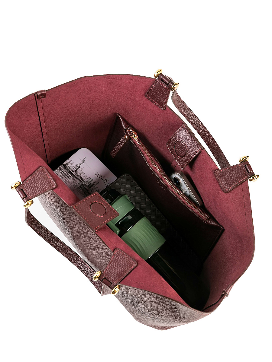 Женская сумка Dr. Koffer из натуральной кожи бордовая