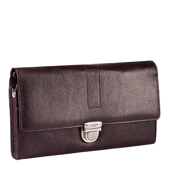 Сумка барсетка из натуральной кожи Dr. Koffer коричневая