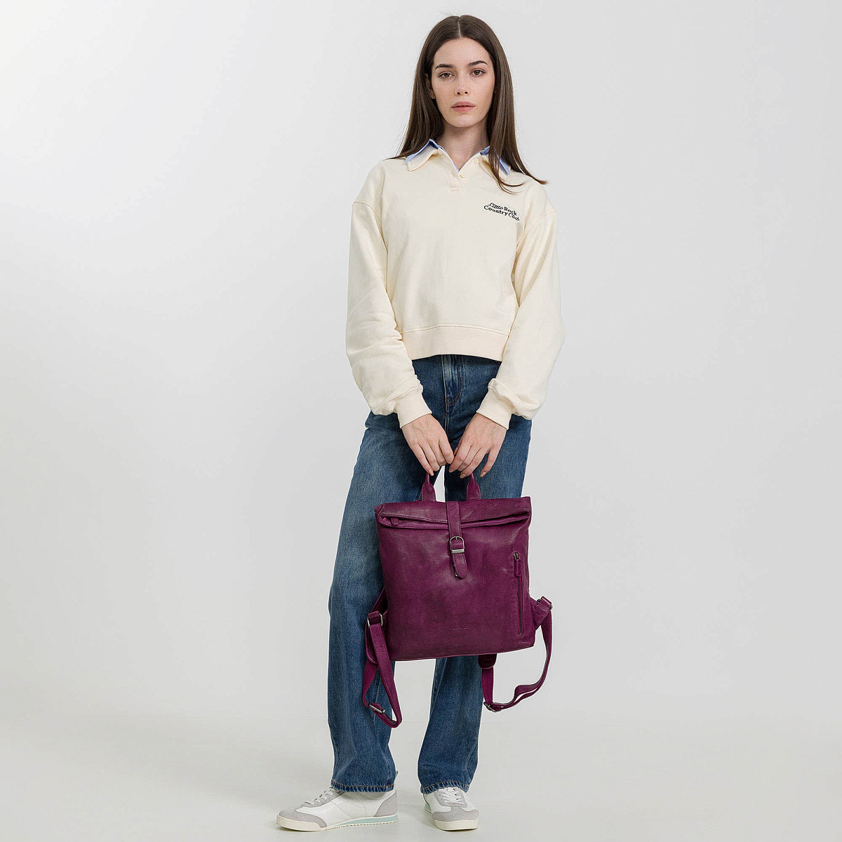 Рюкзак Dr.Koffer из натуральной кожи фиолетовый