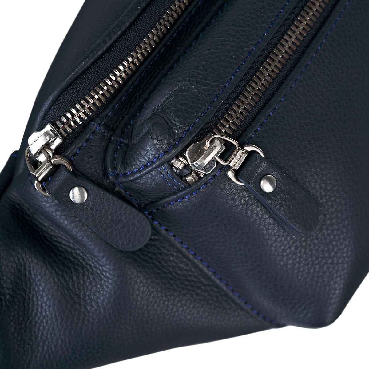 Сумка на пояс Dr. Koffer из натуральной кожи синяя