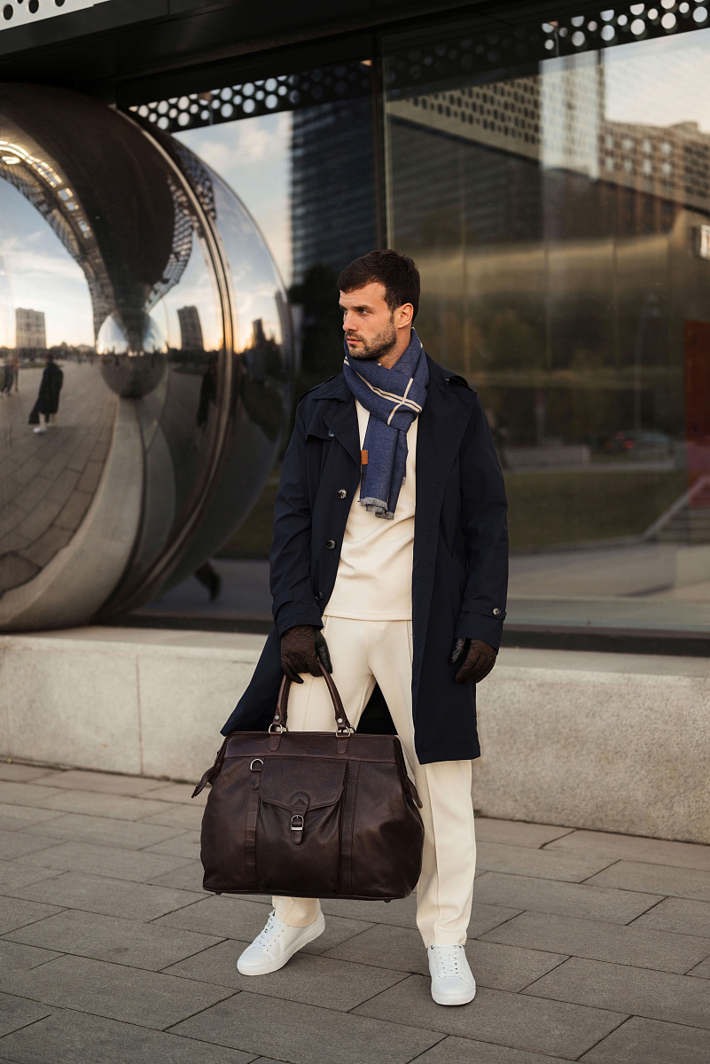 Сумка дорожная Dr.Koffer из натуральной кожи коричневая