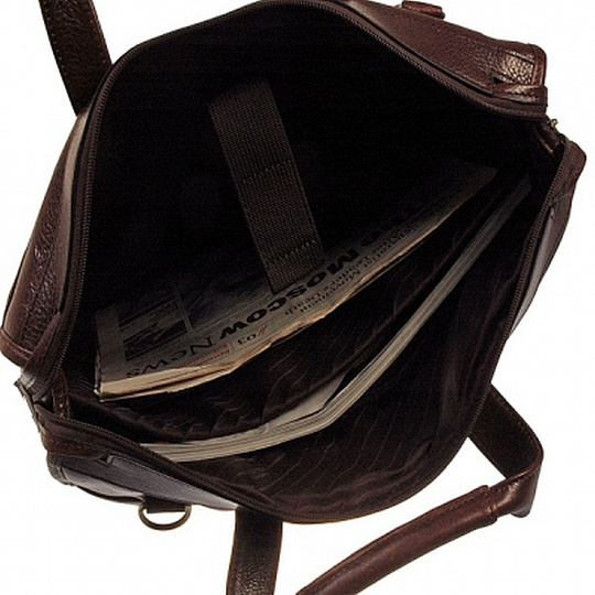 Классическая темно-коричневая сумка для документов с ручками Dr.Koffer B253610-02-09