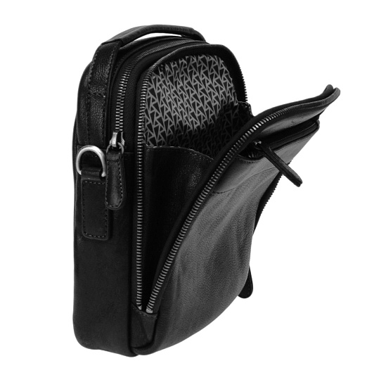 Сумка через плечо Dr.Koffer из натуральной кожи черная