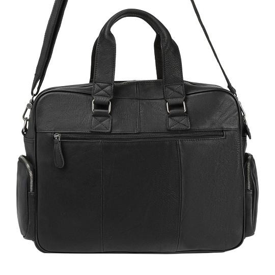 Деловая сумка Dr.Koffer из натуральной кожи черная