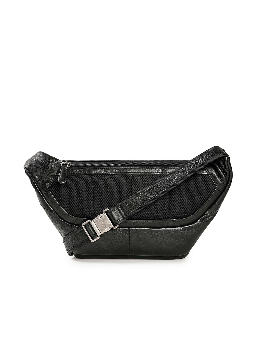 Сумка на пояс Dr. Koffer из натуральной кожи черная