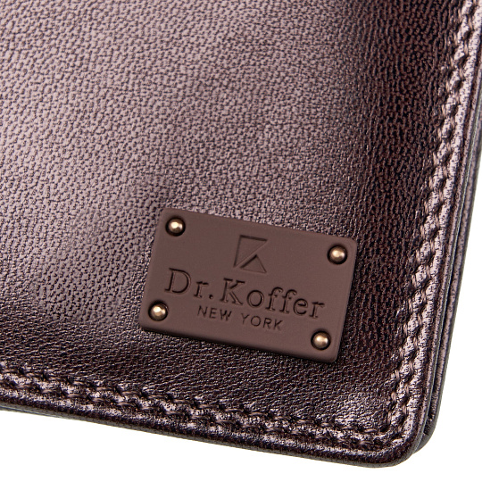 Портмоне Dr.Koffer из натуральной кожи коричневое