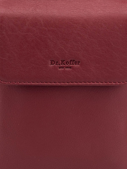 Сумка через плечо Dr.Koffer из натуральной кожи бордовая