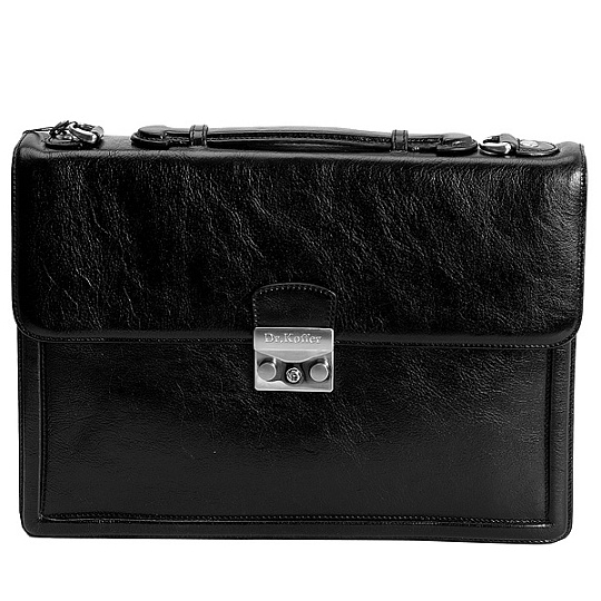 Портфель Dr.Koffer из натуральной кожи черный