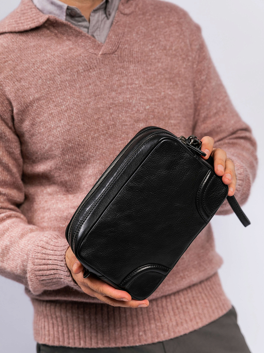 Сумка-визитка Dr. Koffer из натуральной кожи черная