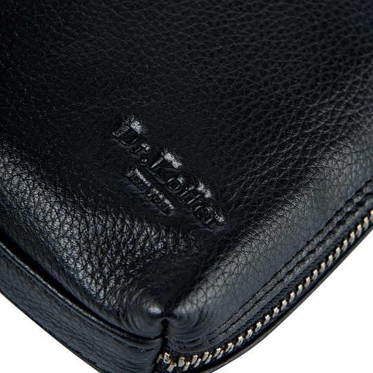 Сумка барсетка из натуральной кожи Dr. Koffer черная