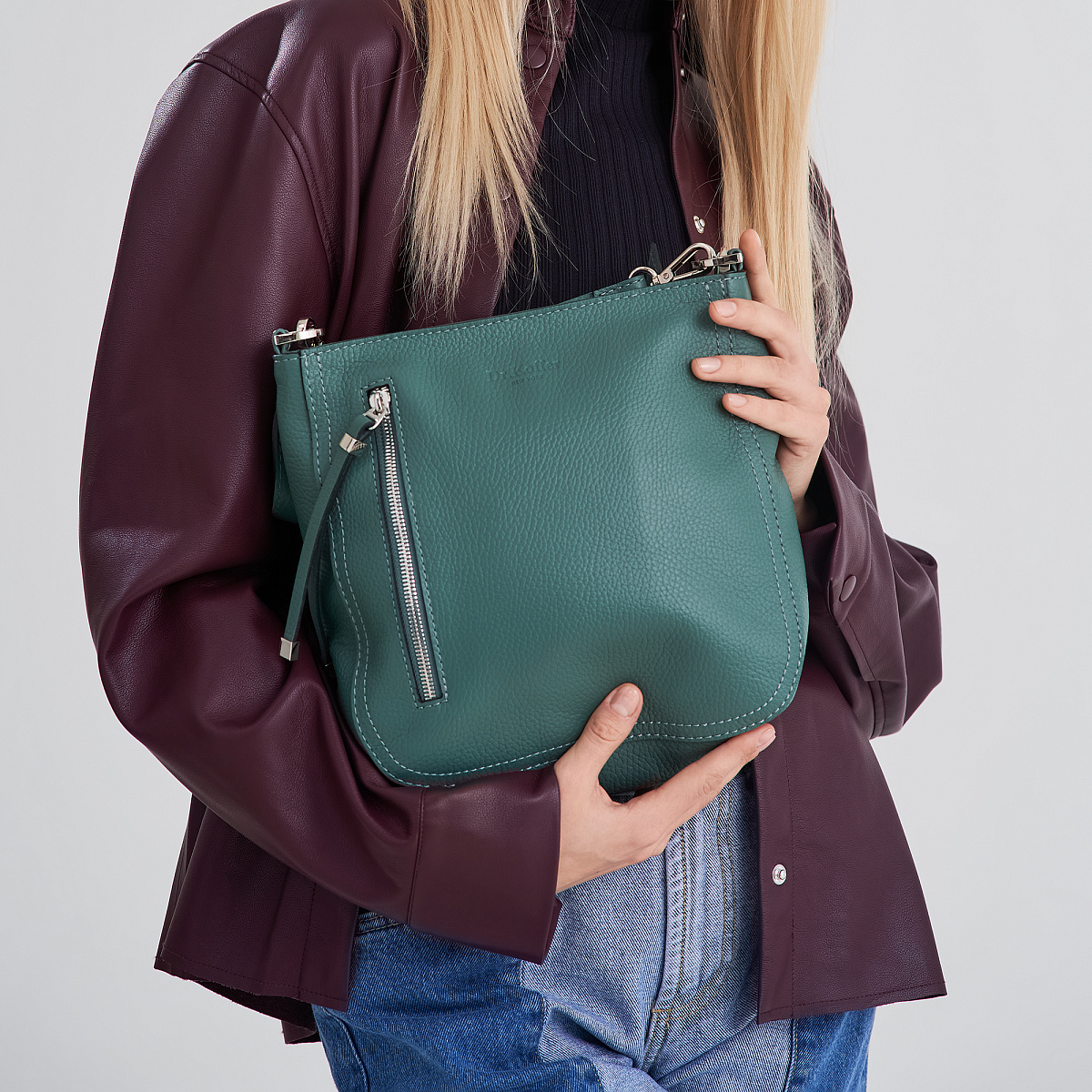 Женская сумка Dr. Koffer из натуральной кожи зеленая