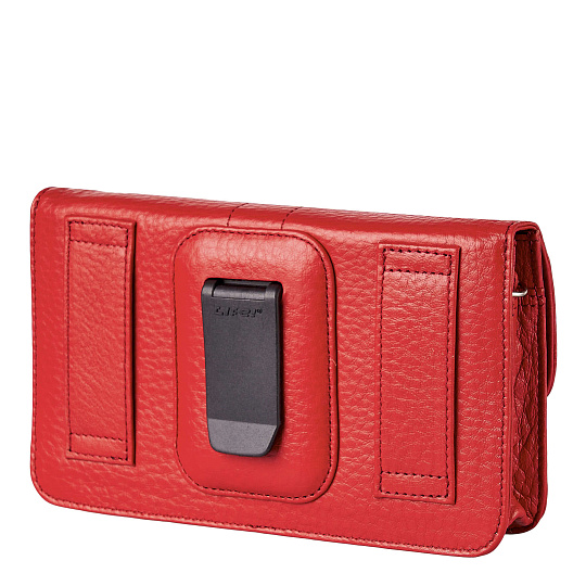 Сумка на пояс Dr. Koffer из натуральной кожи красная