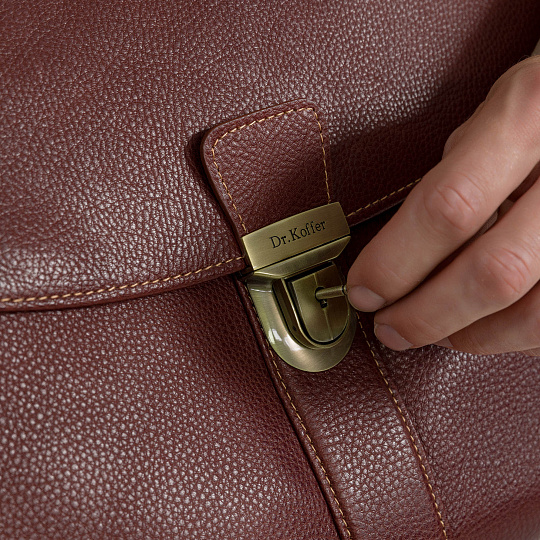 Портфель Dr.Koffer из натуральной кожи светло-коричневый
