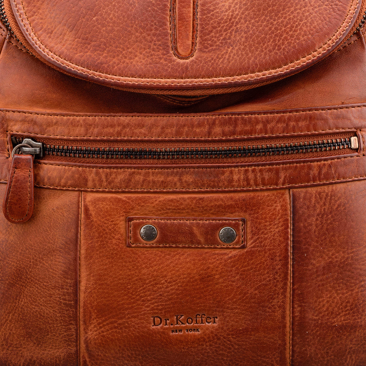 Рюкзак Dr.Koffer из натуральной кожи светло-коричневый