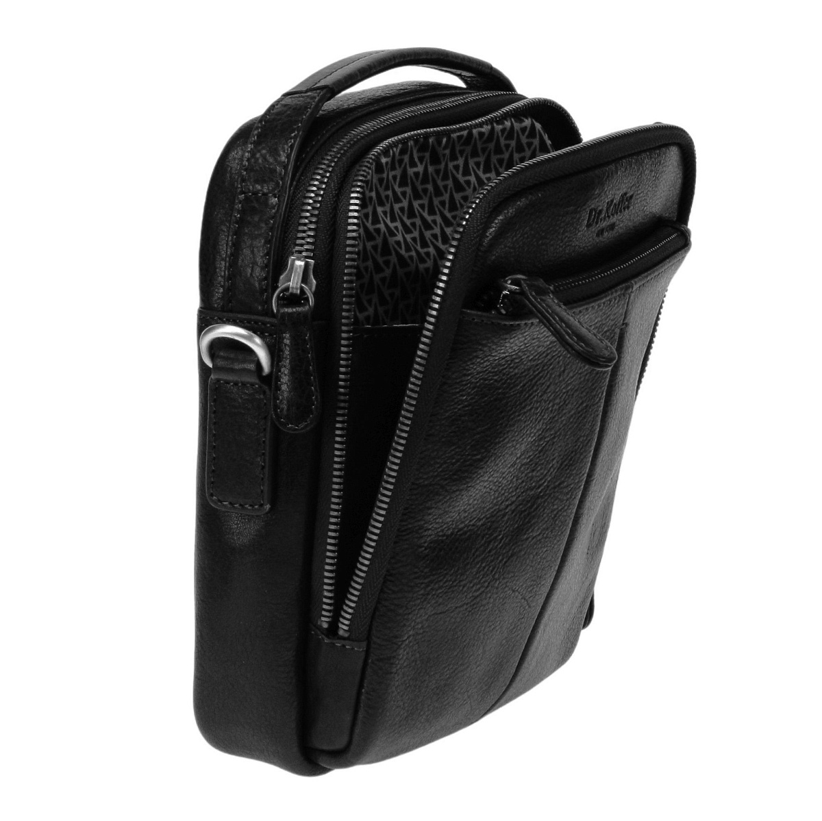 Сумка через плечо Dr.Koffer из натуральной кожи черная