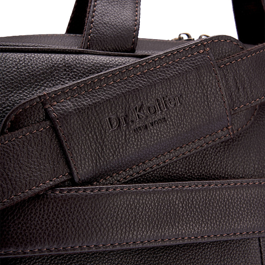 Деловая сумка Dr.Koffer из натуральной кожи темно-коричневая