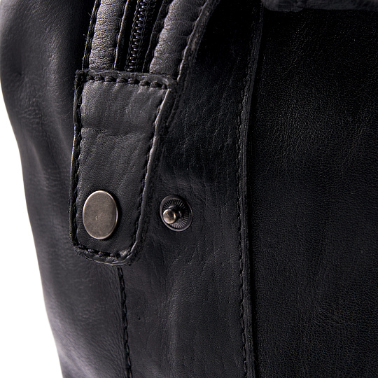 Сумка дорожная Dr.Koffer из натуральной кожи черная