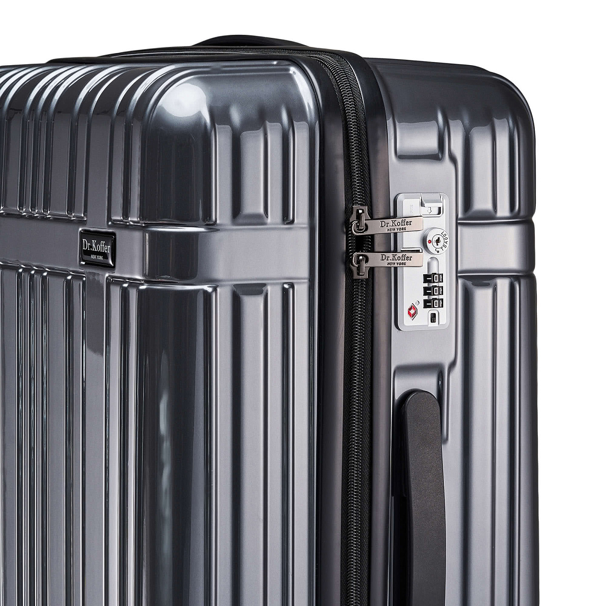 Чемодан на колесах M Dr.Koffer АБС (abs) пластик серый