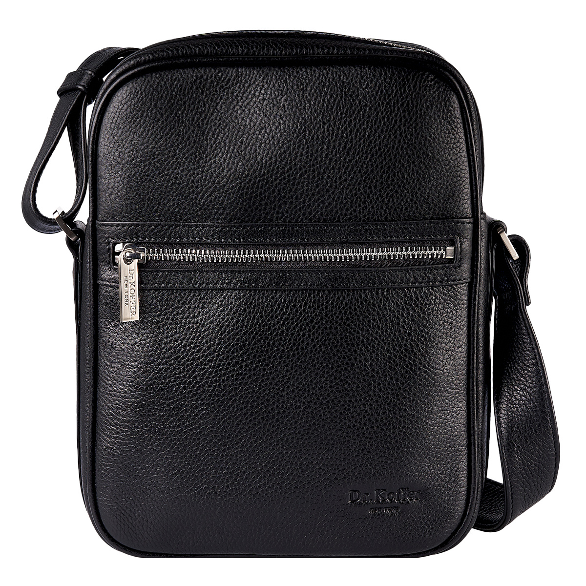 Сумка через плечо Dr.Koffer из натуральной кожи черная