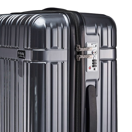 Чемодан на колесах M Dr.Koffer АБС (abs) пластик серый