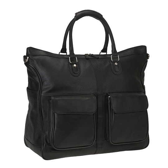 Сумка дорожная Dr.Koffer из натуральной кожи черная