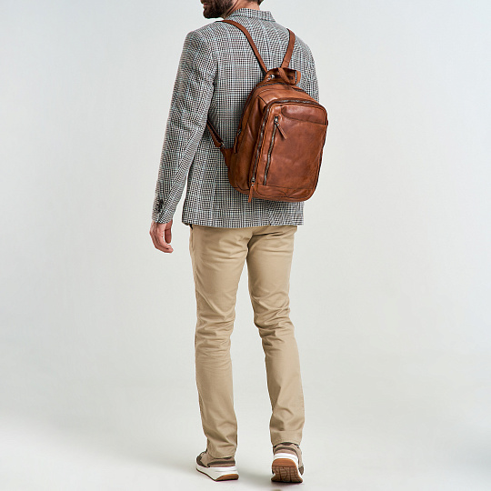 Рюкзак Dr.Koffer из натуральной кожи светло-коричневый