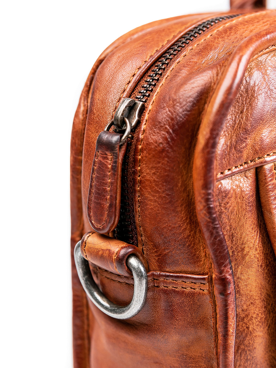 Деловая сумка Dr.Koffer из натуральной кожи коричневая