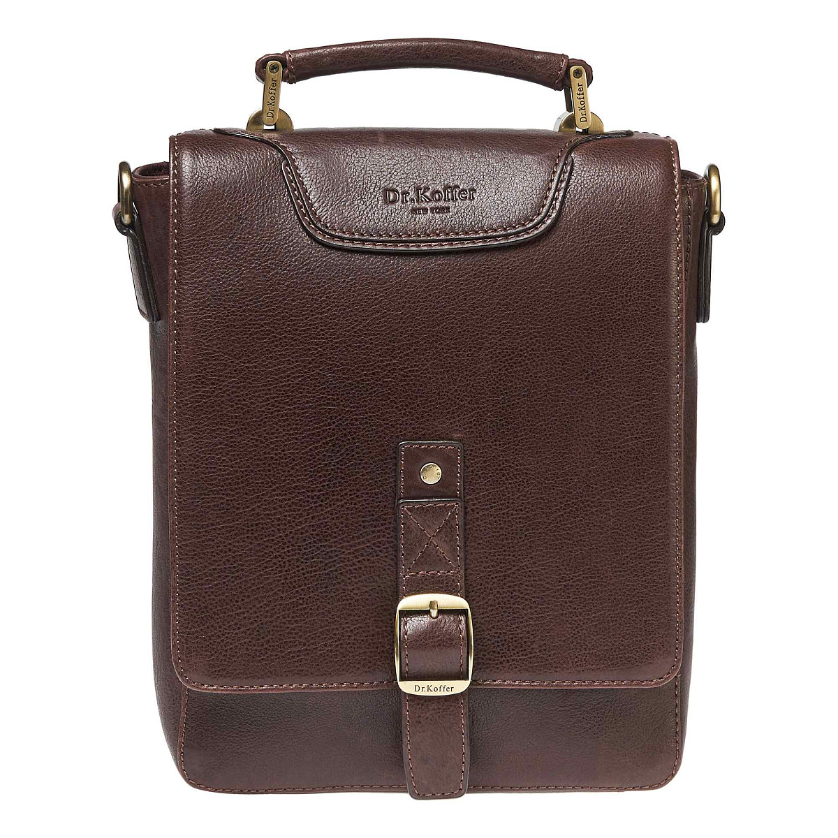 Сумка через плечо Dr.Koffer из натуральной кожи коричневая