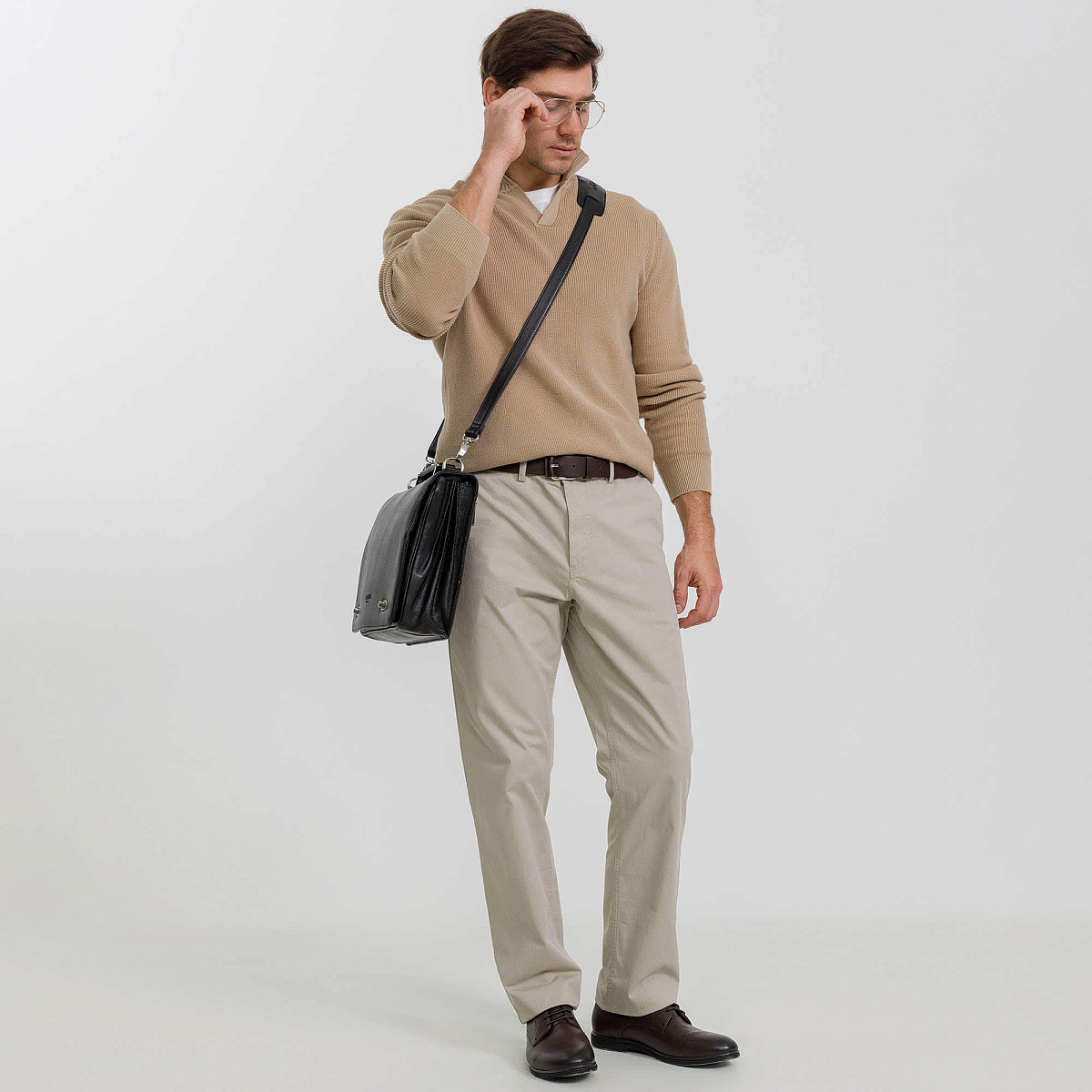 Портфель Dr.Koffer из натуральной кожи черный